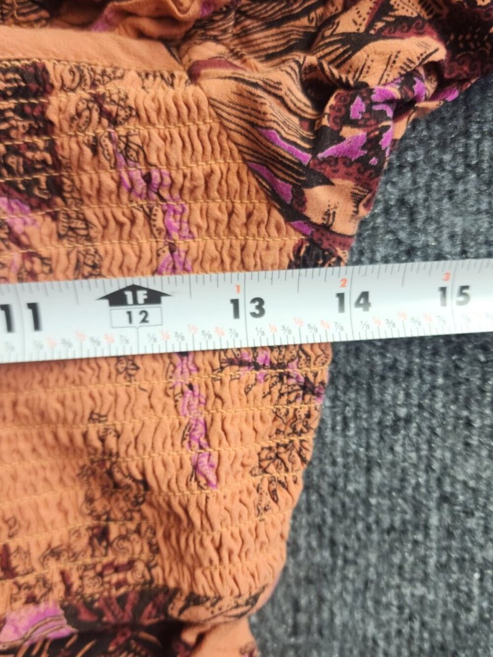 Cottagecore Prairie Floral Midi Dress Smocked Bodice Open Back Anthropologie XS - Picture 13 of 16